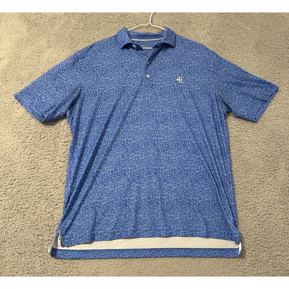 Johnnie O Short Sleeve All Over Print Floral Golf Polo Shirt Size Large - Picture 1 of 8